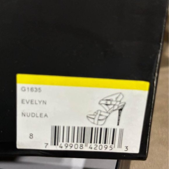 L.A.M.B. Gwen Stefani Nude Evelyn platform leather strappy pumps size 8 - Picture 7 of 7